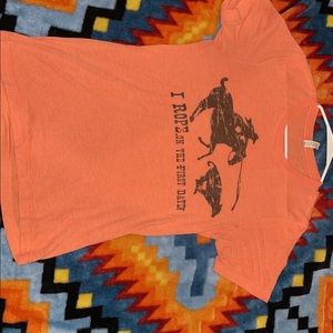 CANVAS WOMENS WESTERN TSHIRT SIZE SMALL